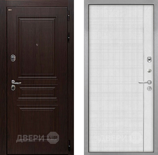 Входная металлическая Дверь Интекрон (INTECRON) Брайтон Тиковое Дерево В-07 с молдингом Лофт белый в Бронницах