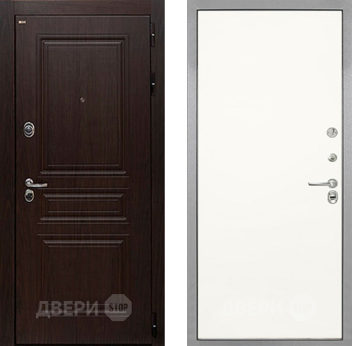 Входная металлическая Дверь Интекрон (INTECRON) Брайтон Тиковое Дерево Гладкая Слоновая кость в Бронницах