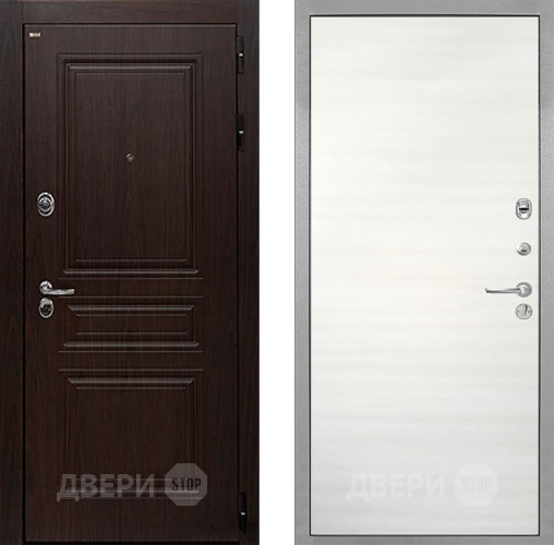 Входная металлическая Дверь Интекрон (INTECRON) Брайтон Тиковое Дерево Гладкая Дуб сильвер поперечный в Бронницах