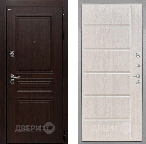 Входная металлическая Дверь Интекрон (INTECRON) Брайтон Тиковое Дерево ФЛ-102 Сосна белая в Бронницах