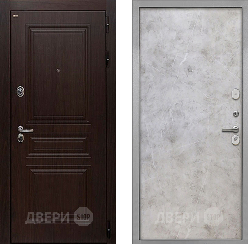 Входная металлическая Дверь Интекрон (INTECRON) Брайтон Тиковое Дерево Гладкая Мрамор светлый в Бронницах