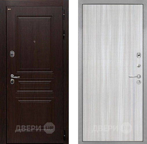 Входная металлическая Дверь Интекрон (INTECRON) Брайтон Тиковое Дерево В-07 с молдингом Сандал белый в Бронницах