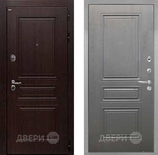 Входная металлическая Дверь Интекрон (INTECRON) Брайтон Тиковое Дерево ФЛ-243 Графит вуд дуб в Бронницах