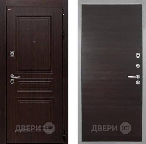 Входная металлическая Дверь Интекрон (INTECRON) Брайтон Тиковое Дерево Гладкая Эковенге поперечный в Бронницах