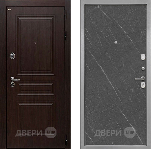 Дверь Интекрон (INTECRON) Брайтон Тиковое Дерево Гладкая Гранит лава оникс в Бронницах