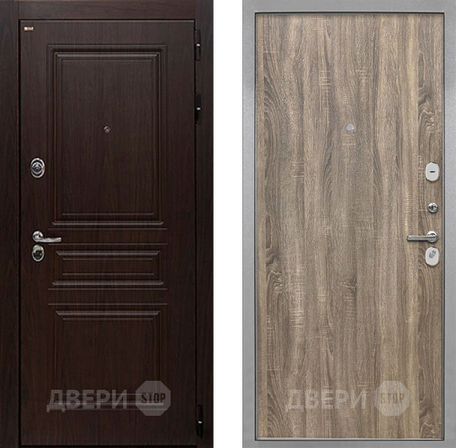 Входная металлическая Дверь Интекрон (INTECRON) Брайтон Тиковое Дерево Гладкая Дуб турин в Бронницах
