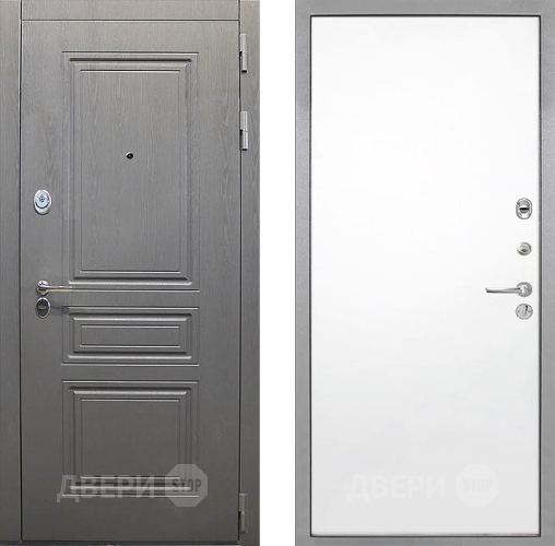 Входная металлическая Дверь Интекрон (INTECRON) Брайтон Графит Гладкая Силк Сноу в Бронницах