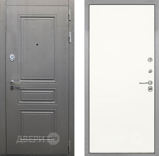 Входная металлическая Дверь Интекрон (INTECRON) Брайтон Графит Гладкая Слоновая кость в Бронницах