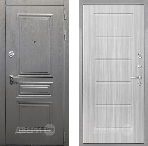 Входная металлическая Дверь Интекрон (INTECRON) Брайтон Графит ФЛ-39 Сандал белый в Бронницах