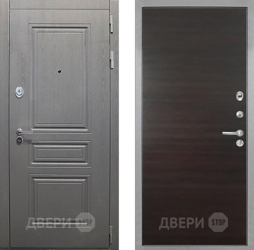 Входная металлическая Дверь Интекрон (INTECRON) Брайтон Графит Гладкая Эковенге поперечный в Бронницах