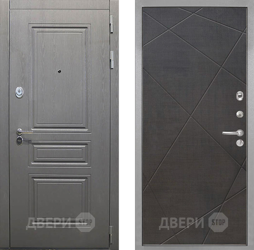 Входная металлическая Дверь Интекрон (INTECRON) Брайтон Графит Лучи-М Венге распил кофе в Бронницах