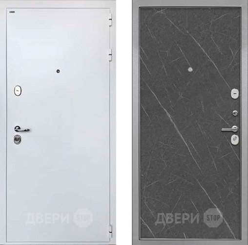 Входная металлическая Дверь Интекрон (INTECRON) Колизей White Гладкая Гранит лава оникс в Бронницах