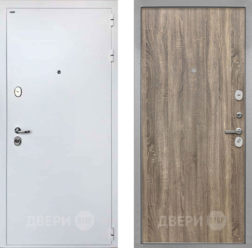 Входная металлическая Дверь Интекрон (INTECRON) Колизей White Гладкая Дуб турин в Бронницах