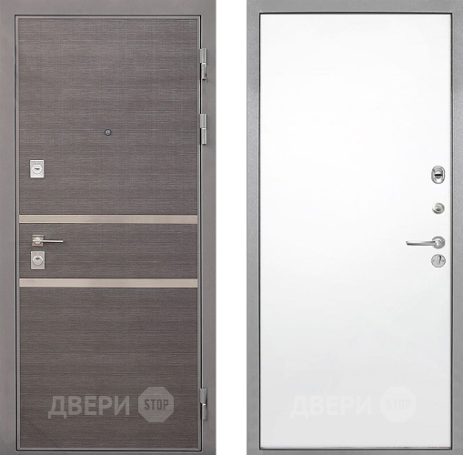 Входная металлическая Дверь Интекрон (INTECRON) Неаполь Гладкая Силк Сноу в Бронницах