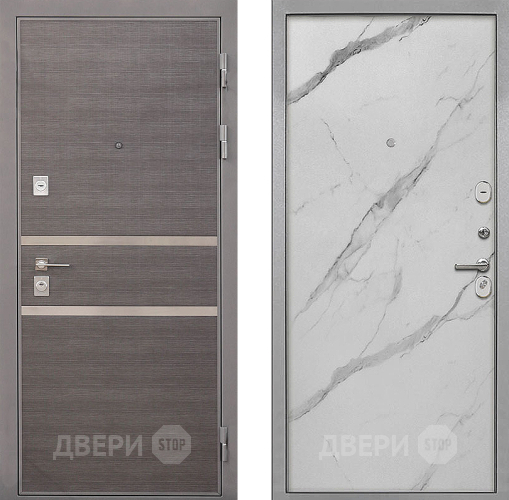 Дверь Интекрон (INTECRON) Неаполь Гладкая Мрамор натуральный арктик в Бронницах