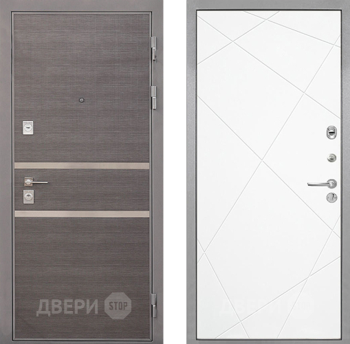 Входная металлическая Дверь Интекрон (INTECRON) Неаполь Лучи-М Софт милк в Бронницах