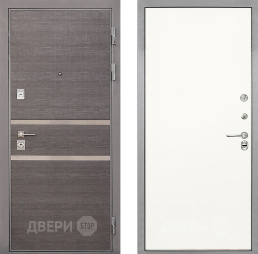 Входная металлическая Дверь Интекрон (INTECRON) Неаполь Гладкая Слоновая кость в Бронницах