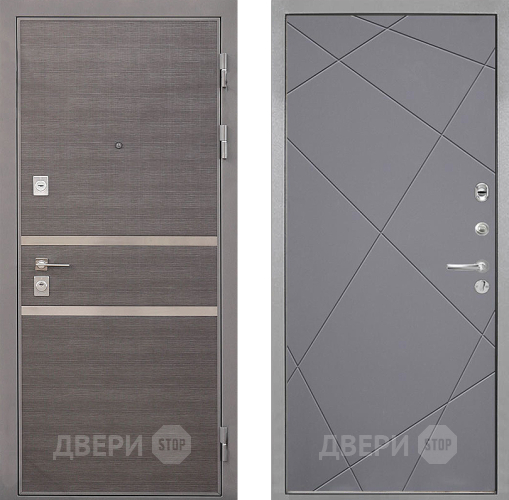 Входная металлическая Дверь Интекрон (INTECRON) Неаполь Лучи-М Графит софт в Бронницах