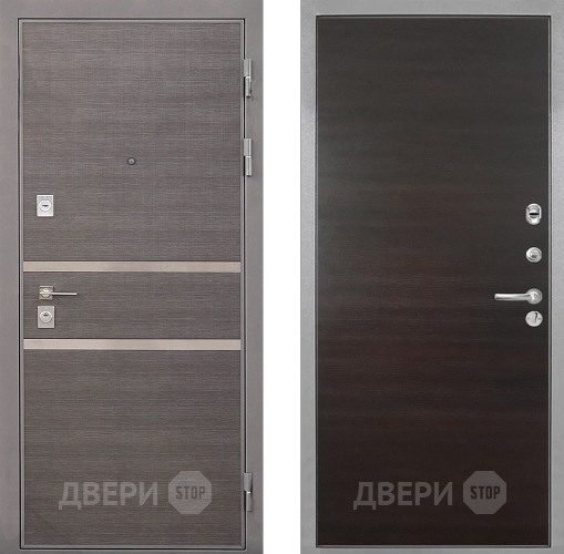 Входная металлическая Дверь Интекрон (INTECRON) Неаполь Гладкая Эковенге поперечный в Бронницах