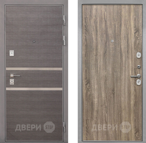 Входная металлическая Дверь Интекрон (INTECRON) Неаполь Гладкая Дуб турин в Бронницах