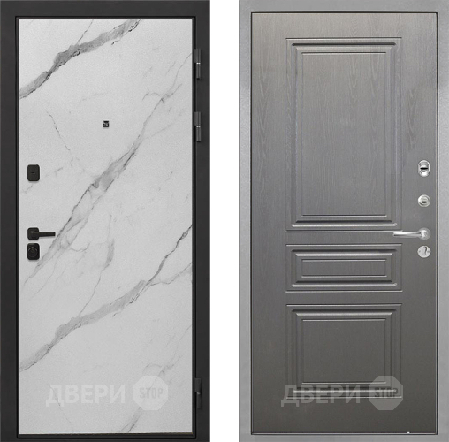 Входная металлическая Дверь Интекрон (INTECRON) Профит Black Мрамор Арктик ФЛ-243 Графит вуд дуб в Бронницах