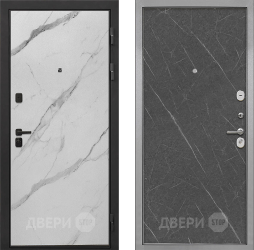 Входная металлическая Дверь Интекрон (INTECRON) Профит Black Мрамор Арктик Гладкая Гранит лава оникс в Бронницах