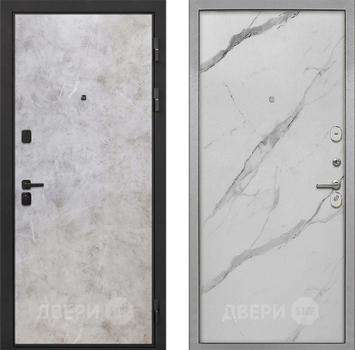 Входная металлическая Дверь Интекрон (INTECRON) Профит Black Мрамор Светлый Гладкая Мрамор натуральный арктик в Бронницах