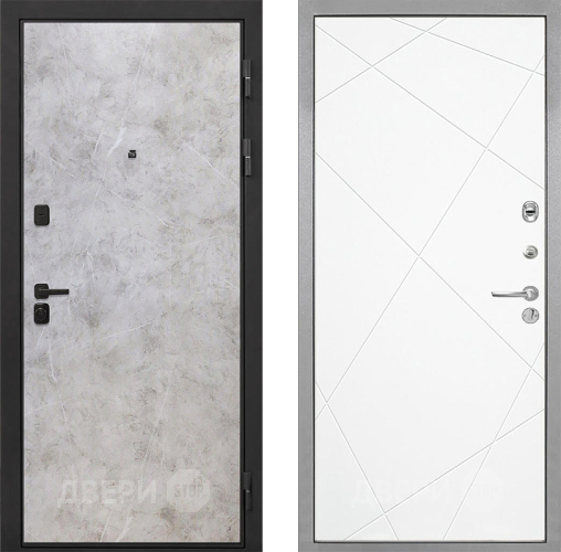 Входная металлическая Дверь Интекрон (INTECRON) Профит Black Мрамор Светлый Лучи-М Софт милк в Бронницах