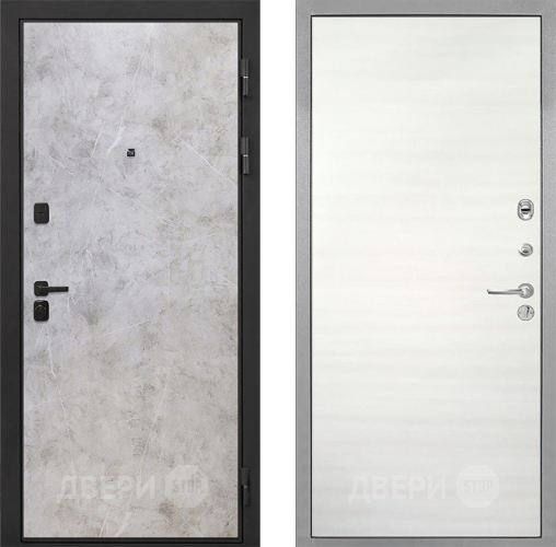 Входная металлическая Дверь Интекрон (INTECRON) Профит Black Мрамор Светлый Гладкая Дуб сильвер поперечный в Бронницах