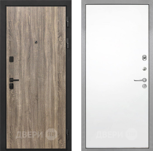 Входная металлическая Дверь Интекрон (INTECRON) Профит Black Дуб Турин Гладкая Силк Сноу в Бронницах