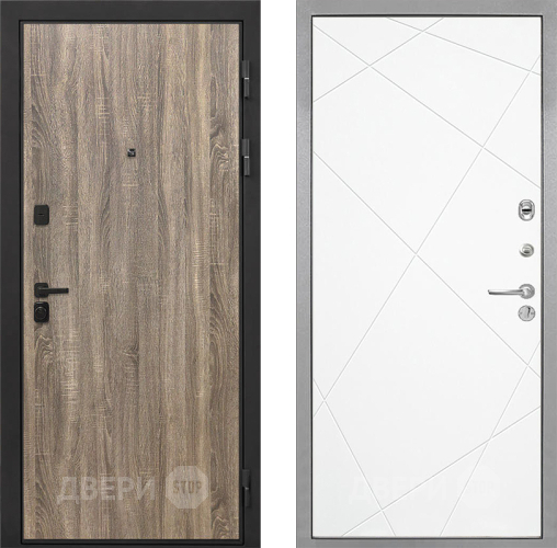 Входная металлическая Дверь Интекрон (INTECRON) Профит Black Дуб Турин Лучи-М Софт милк в Бронницах