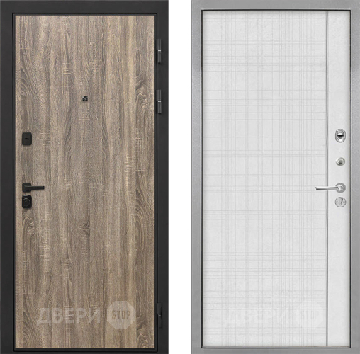 Входная металлическая Дверь Интекрон (INTECRON) Профит Black Дуб Турин В-07 с молдингом Лофт белый в Бронницах