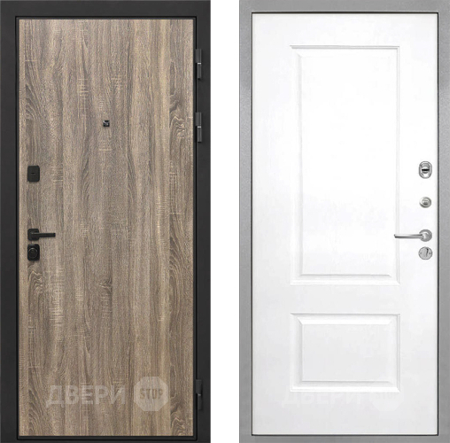 Входная металлическая Дверь Интекрон (INTECRON) Профит Black Дуб Турин Альба Роял Вуд белый в Бронницах