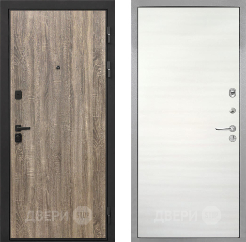 Дверь Интекрон (INTECRON) Профит Black Дуб Турин Гладкая Дуб сильвер поперечный в Бронницах