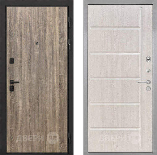 Входная металлическая Дверь Интекрон (INTECRON) Профит Black Дуб Турин ФЛ-102 Сосна белая в Бронницах