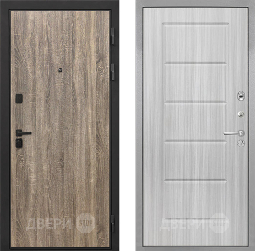 Входная металлическая Дверь Интекрон (INTECRON) Профит Black Дуб Турин ФЛ-39 Сандал белый в Бронницах