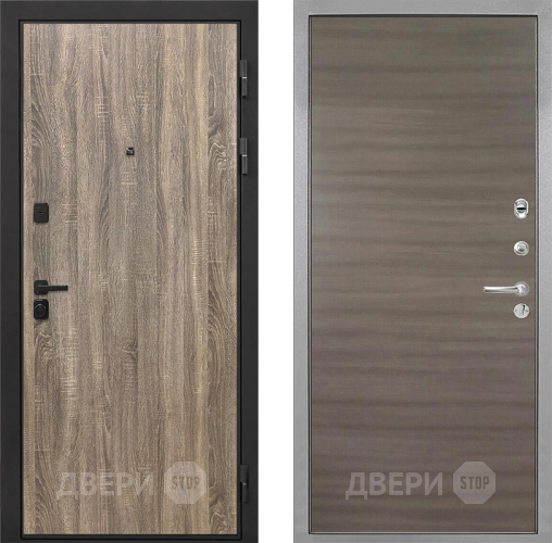 Входная металлическая Дверь Интекрон (INTECRON) Профит Black Дуб Турин Гладкая Дуб тоскано поперечный в Бронницах