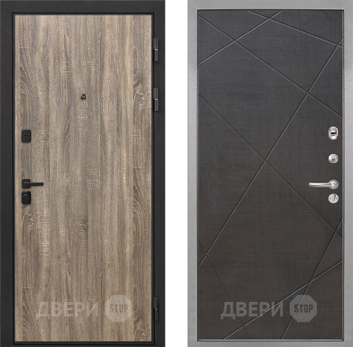 Входная металлическая Дверь Интекрон (INTECRON) Профит Black Дуб Турин Лучи-М Венге распил кофе в Бронницах