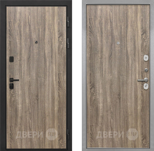 Входная металлическая Дверь Интекрон (INTECRON) Профит Black Дуб Турин Гладкая Дуб турин в Бронницах