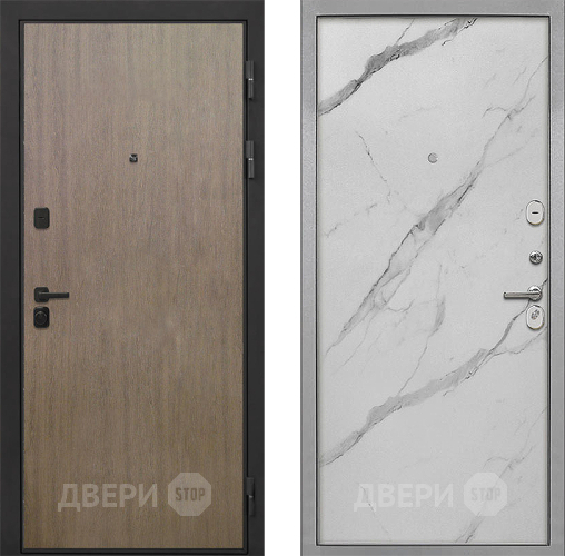 Входная металлическая Дверь Интекрон (INTECRON) Профит Black Венге Коричневый Гладкая Мрамор натуральный арктик в Бронницах