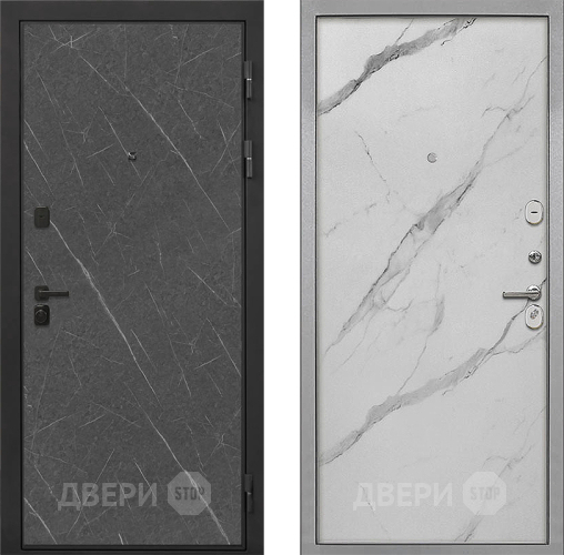 Входная металлическая Дверь Интекрон (INTECRON) Профит Black Гранит Лава Оникс Гладкая Мрамор натуральный арктик в Бронницах