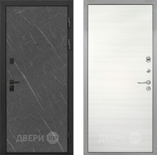 Входная металлическая Дверь Интекрон (INTECRON) Профит Black Гранит Лава Оникс Гладкая Дуб сильвер поперечный в Бронницах