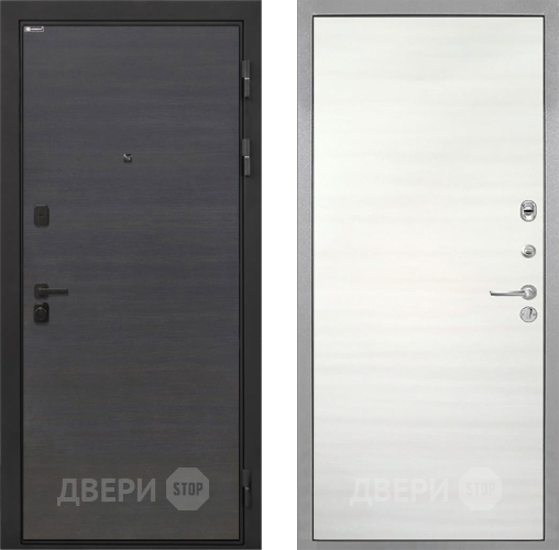 Входная металлическая Дверь Интекрон (INTECRON) Профит Black Эковенге Гладкая Дуб сильвер поперечный в Бронницах