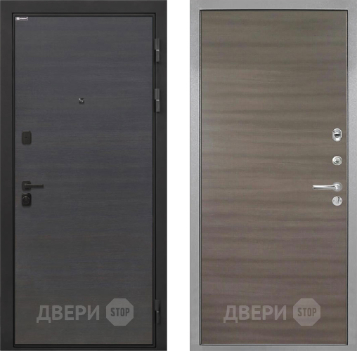 Входная металлическая Дверь Интекрон (INTECRON) Профит Black Эковенге Гладкая Дуб тоскано поперечный в Бронницах