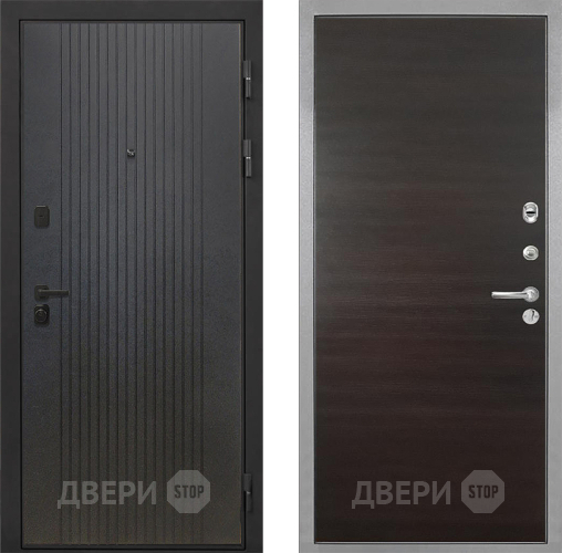 Входная металлическая Дверь Интекрон (INTECRON) Профит Black ФЛ-295 Гладкая Эковенге поперечный в Бронницах