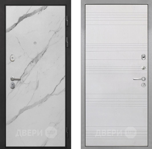 Входная металлическая Дверь Интекрон (INTECRON) Гектор Мрамор Арктик ФЛ-316 Белый ясень в Бронницах
