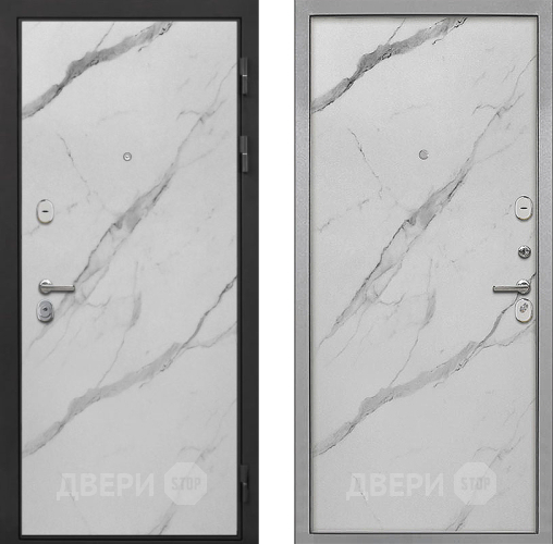 Входная металлическая Дверь Интекрон (INTECRON) Гектор Мрамор Арктик Гладкая Мрамор натуральный арктик в Бронницах