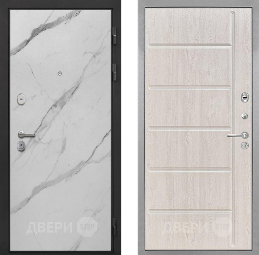 Входная металлическая Дверь Интекрон (INTECRON) Гектор Мрамор Арктик ФЛ-102 Сосна белая в Бронницах
