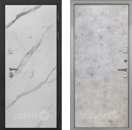 Входная металлическая Дверь Интекрон (INTECRON) Гектор Мрамор Арктик Гладкая Мрамор светлый в Бронницах