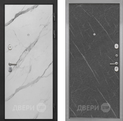 Входная металлическая Дверь Интекрон (INTECRON) Гектор Мрамор Арктик Гладкая Гранит лава оникс в Бронницах